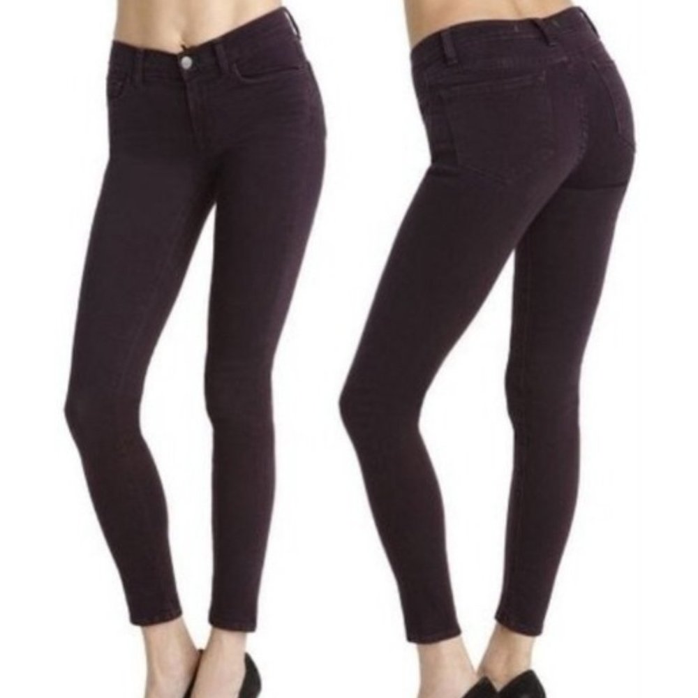 J Brand Noir Red Skinny Leg Denim Jeans - Size 26
